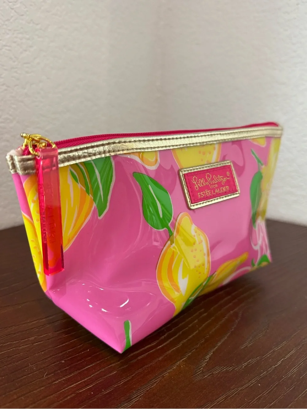 Lilly Pulitzer Estée Lauder Pink & Yellow Lemon Makeup Bag Pouch